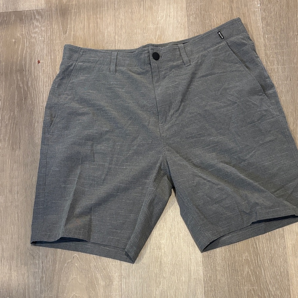 Hurley Phantom Men's Gray Flat Front Shorts- size 36